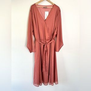 NEW Bloomchic Pink Chiffon Wrap Style Dress 30